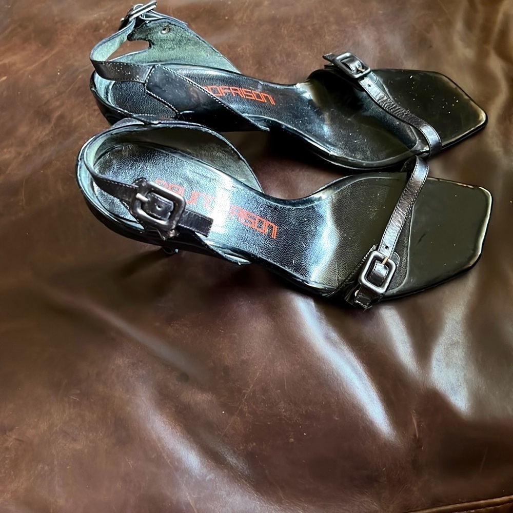 Patent Bruno Frisoni Italian leather stilettos